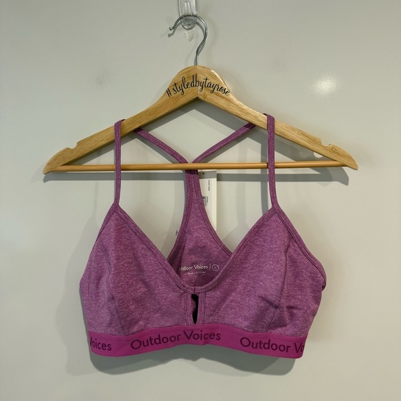 NWT Outdoor Voices Steeplechase Purple Sports Bra - Picture 3 of 6